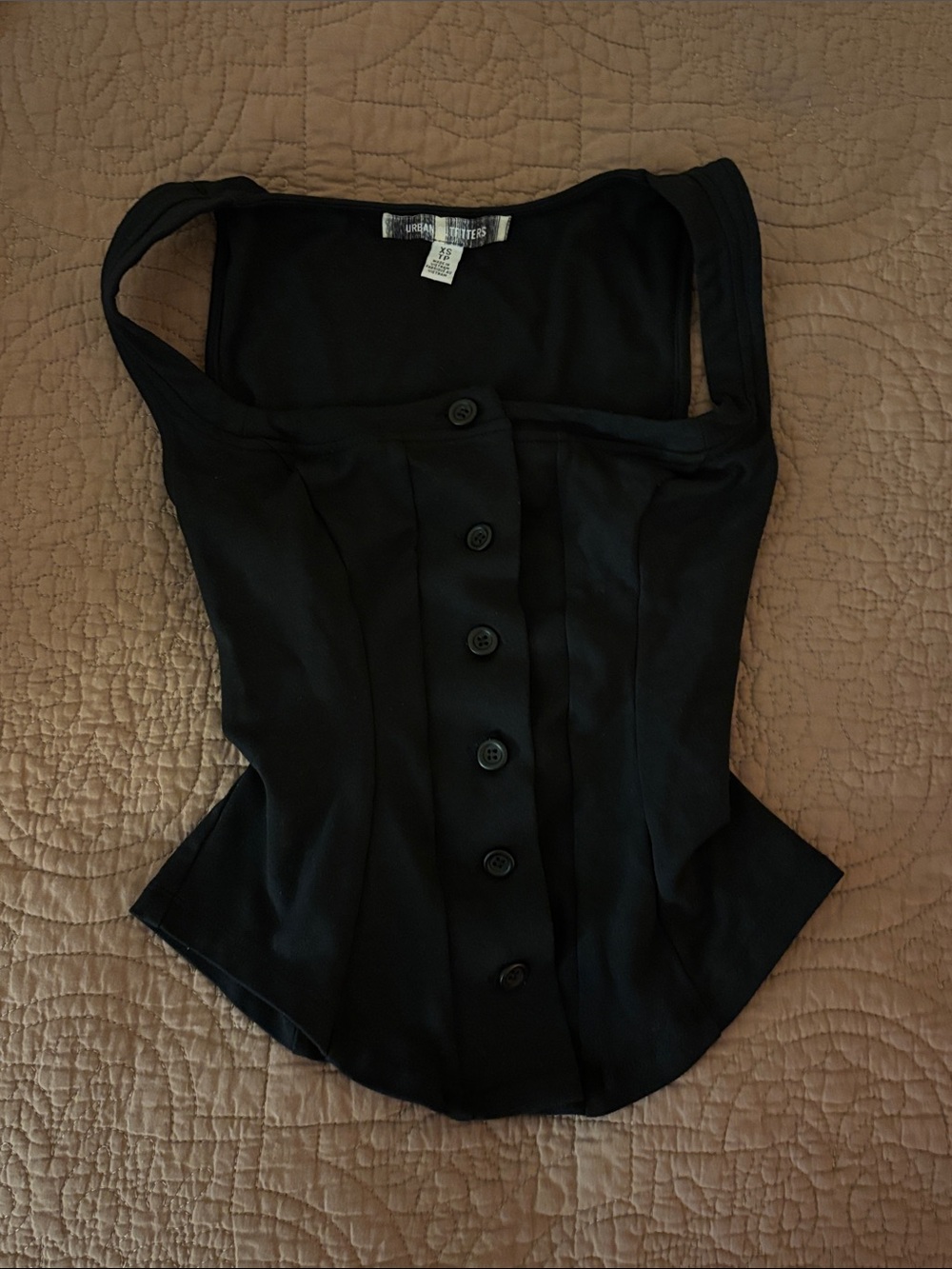 Urban Outfitters Black Button-Front Corset Tank Top XS